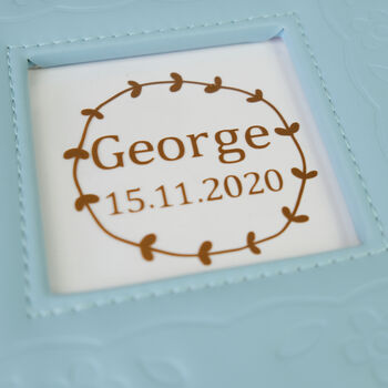 Personalised Baby Keepsake And Photo Box In Blue, 11 of 11