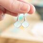Cornish Sea Glass Stud Earrings Aqua, thumbnail 3 of 5