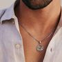 Moon Phase Men's Silver Necklace, thumbnail 1 of 8