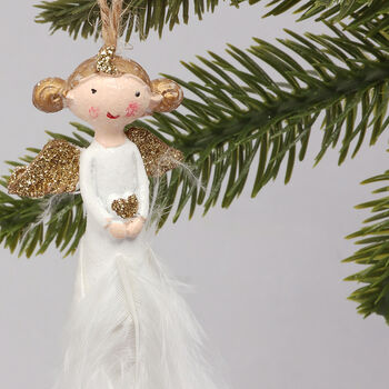 G Decor Set Of Two Adorable Angel Christmas Decorations, 3 of 3