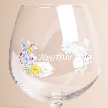 Personalised Floral Bee Gin Glass, 2 of 3