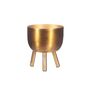 Matte Gold Metal Mini Planter On Legs, thumbnail 1 of 3