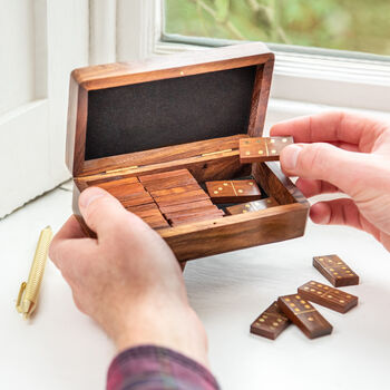 Personalised Luxury Brass Dominos Gift Box, 3 of 4