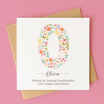 Personalised Floral Initial Birthday Card – Any Letter, 7 of 8