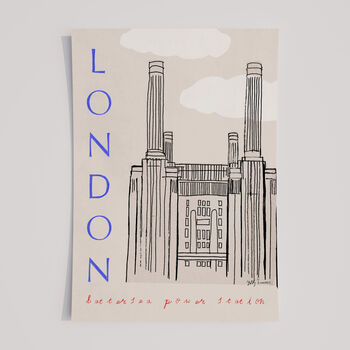 Battersea Power Station Art Print – South West London Minimalist Architecture Poster, 3 of 5