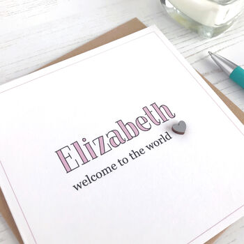 Baby Name Typography Card, Welcome To The World, 4 of 6