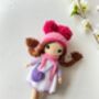 Organic Hand Knitted Doll With Cute Dress For Girls, thumbnail 11 of 12