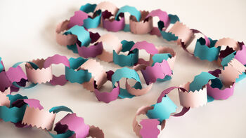 Pink And Blue Paper Chain Garland, Three Meters, 2 of 5
