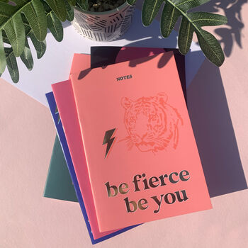 Be Fierce Be You Tiger Notebook With Gold Foil Details, 2 of 2
