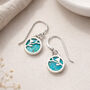 Sterling Silver Turquoise Flower Drop Earrings – 9mm, thumbnail 1 of 8
