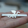 Dragon Tie Clip In Sterling Silver, thumbnail 2 of 4
