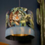 Big Cat Flint Lampshades With Gold Lining And Fringing, thumbnail 2 of 7