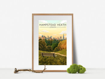 Hampstead Heath London Skyline Travel Poster Art Print, 4 of 8