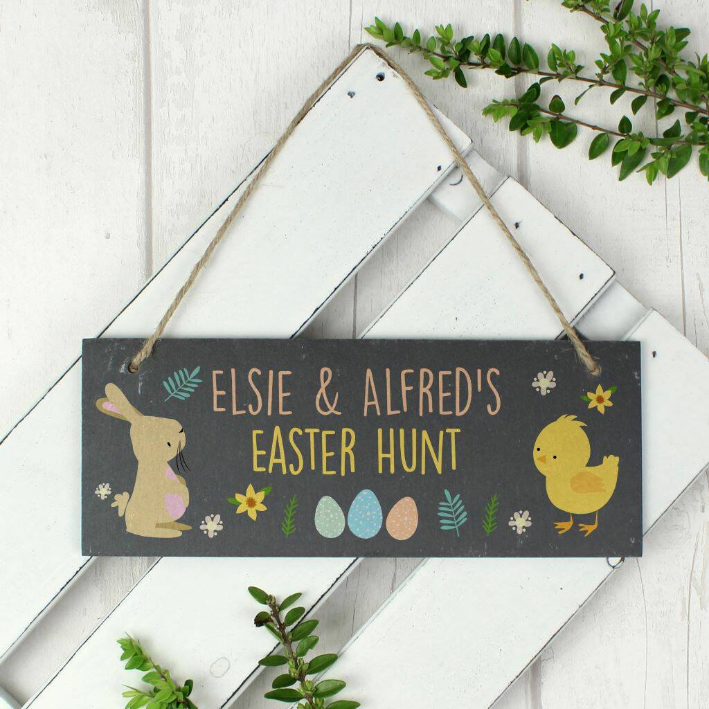 Personalised Slate Easter Sign, 1 of 4