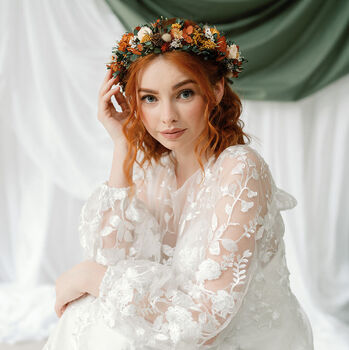 Harvest Flower Crown Autumnal Dried And Preserved Wedding Halo, 2 of 5