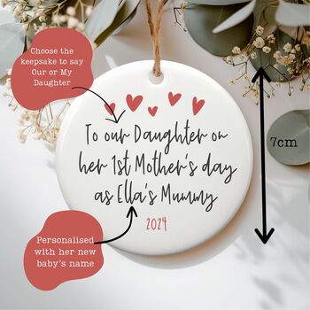 Daughters First Mother's Day Ceramic Keepsake, 2 of 2
