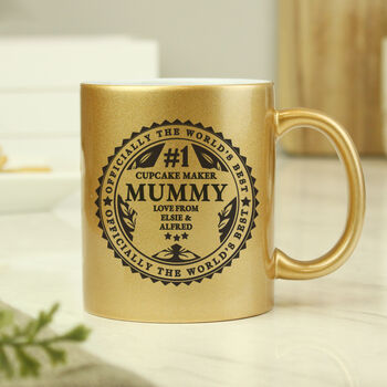 Personalised Officially The Worlds Best Gold Mug, 2 of 8