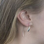 Teardrop Long Drop Sterling Silver Earrings, thumbnail 5 of 5