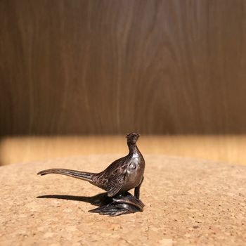 Miniature Bronze Pheasant Sculpture 8th Anniversary, 5 of 11