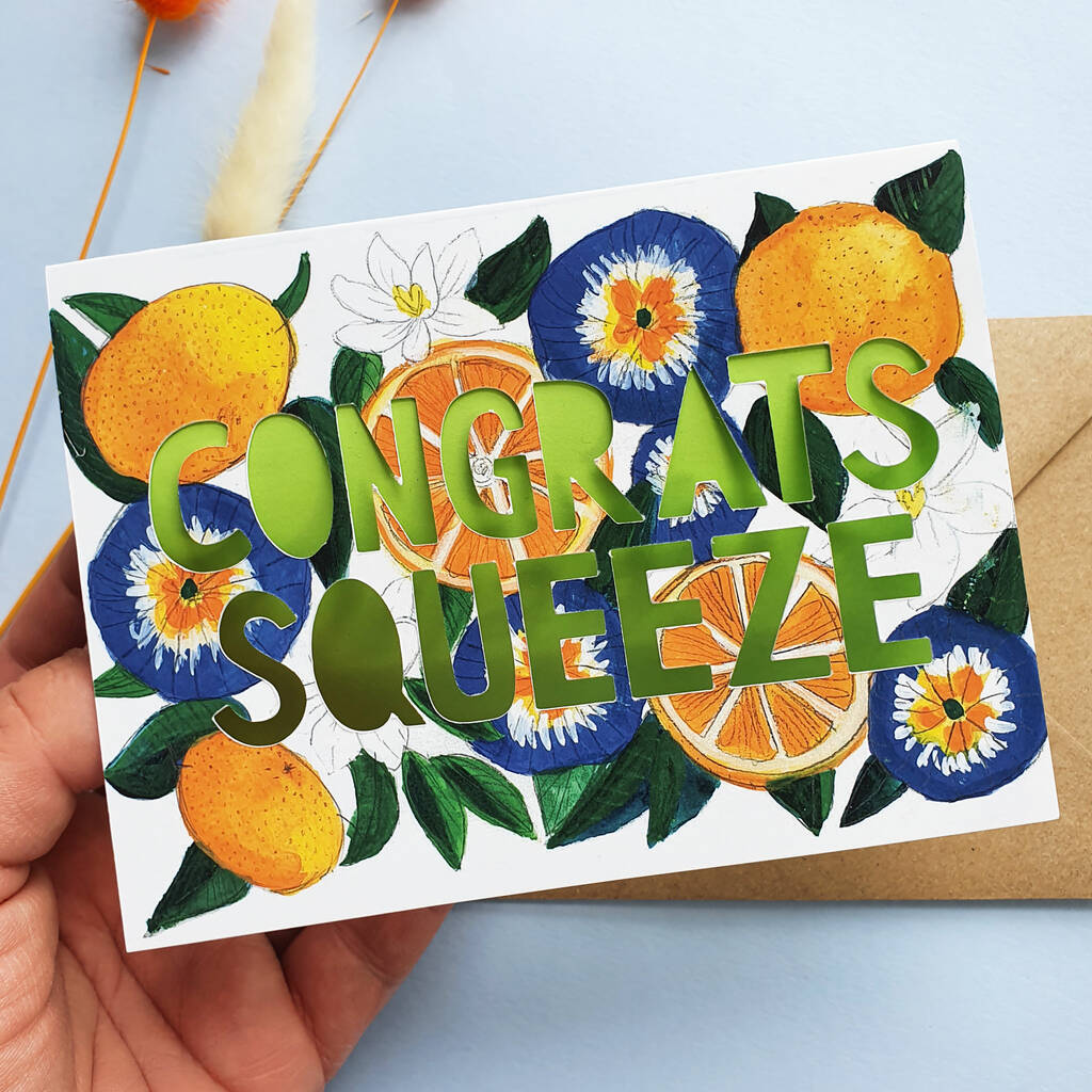 'Congrats Squeeze' Paper Cut Congratulations Card By Miss Bespoke ...