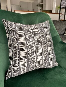 Mud Cloth Cushion Pillow With Insert Boho 18' Square, 6 of 7