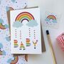 Baby Shower Rainbow Card With Rainbow Sticker, thumbnail 5 of 9
