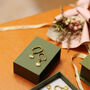 Gold Spade Charm Huggie Hoop Earrings, thumbnail 2 of 6