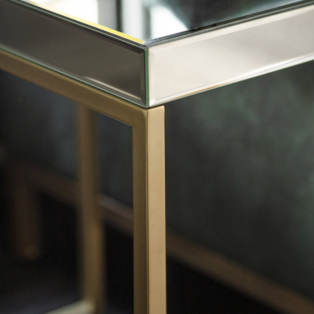 Champagne Gold Mirrored Side Table By Primrose & Plum