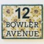 Rectangle Floral Mosaic House Door Number Road Name Sign, thumbnail 1 of 4