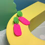 Colour Block Dangle Earrings, Textured Clay, thumbnail 3 of 4