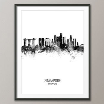 Singapore Skyline Portrait Print And Box Canvas, 4 of 5