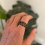 Black 8 Mm Chain Ring Engraved Band Rings, thumbnail 12 of 12
