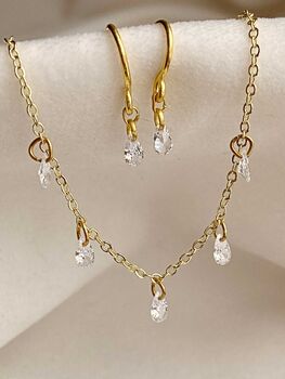 Pear Diamond Five Dangle Necklace, 7 of 7