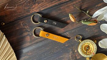 Personalised Leather Keychain Gift, 4 of 7