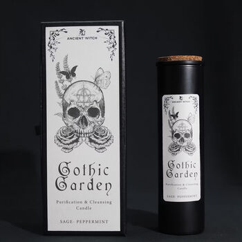 Gothic Cleansing Ritual Sage And Peppermint Candle, 3 of 4