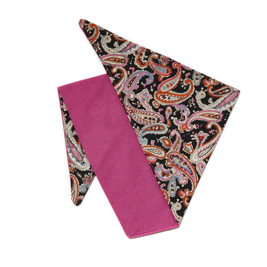 rokabone paisley dog bandana | black and hot pink by rokabone ...