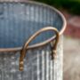 Set Of Three Galvanised Planters With A Gold Finish, thumbnail 2 of 3