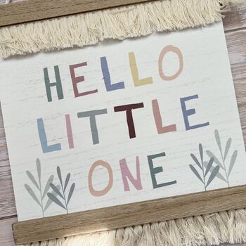 Hello Little One Nursery Decor | Boho Theme Nursery Pennant, 2 of 6