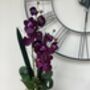Purple Artificial Silk Orfid Flower Arrangement Mothers Day Gift, thumbnail 2 of 6