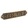 Custom Toilet Sign Brass Plaque With Vintage Finish, thumbnail 1 of 12