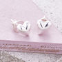 Simply Heart Silver Stud Earrings, thumbnail 2 of 4