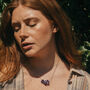 Gold Tone Raw Amethyst Pendant Necklace, thumbnail 3 of 5