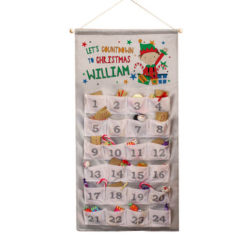 Personalised Elf Christmas Hanging Advent Calendar, 6 of 6