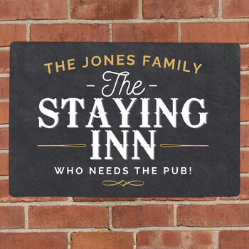 Personalised The Staying Inn Metal Sign, 3 of 4