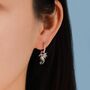 Sterling Silver Flying Dragon Huggie Hoop Earrings, thumbnail 6 of 11