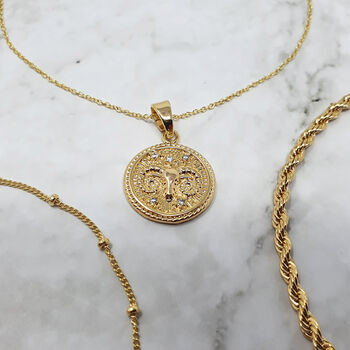 18k Gold Vermeil Plated Zodiac Charm Necklace, 8 of 12