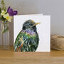 Inky Starling Blank Greeting Card, thumbnail 1 of 4