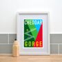 Cheddar Gorge Contemporary Cycling Print, thumbnail 1 of 2