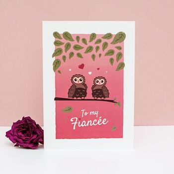 'To My Fiancee' Valentines Day Card, 9 of 12