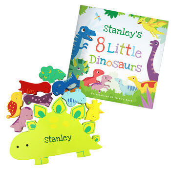 Personalised Dinosaur Book And Stacking Toy, 3 of 8